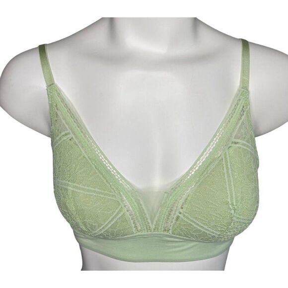 Auden Bralette Women's XXL 2XL Light Green Lace Light-Pad Adjustable LIned NEW - Picture 3 of 10